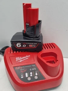 Milwaukee 12v 6Ah Battery + Charger - Used + Genuine - Picture 1 of 7