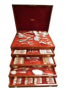 Cluny by Gorham Sterling Silver Flatware Service Massive Set with Vintage Chest - Picture 1 of 12