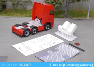 1:87 EM159 Bausatz Tank und Staukiste + Vollerverkleidung für Herpa Scania 6x2 - Bild 1 von 3