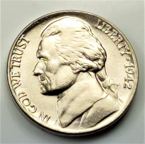 1942 Jefferson Nickel - Type 1 - Coin will be GEM BU & pulled from an OBW roll Cover