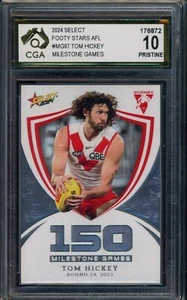 2024 Select AFL MILESTONE GAMES Tom Hickey Graded CGA 10 Sydney Swans - Picture 1 of 3