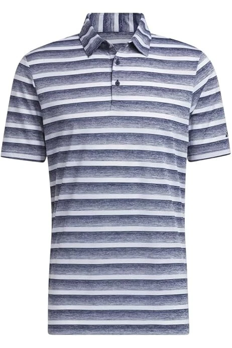 Adidas Mens Two Color Stripe Golf Polo Shirt Collegiate Navy White XL