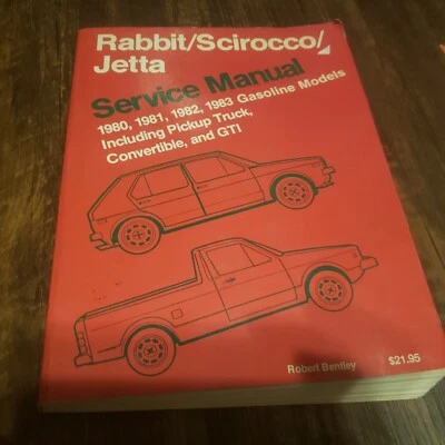 Volkswagen Rabbit Scirocco Jetta manual de servicio 1980-1983 modelos de gasolina 1981 1982 Foto 1 de 4