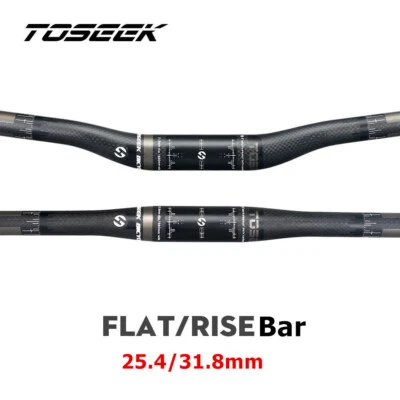 Carbon Fiber Mtb Bike Handlebars 25.4/31.8mm Bicycle Flat Bar Riser Bar 480-760m - Image 1 of 4