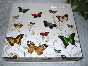 Punch Studio Butterfly Storage Keepsake Box Flip Top #14656 Medium 9-3/4" - Picture 1 of 7