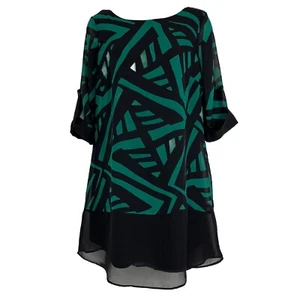Charlotte Russe Shift Dress Women's Small Above Knee 3/4 Sleeve Lined Chiffon - Picture 1 of 12