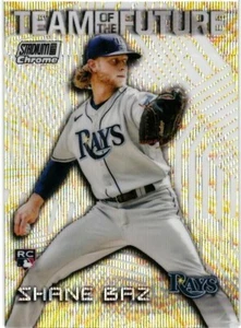 2022 TOPPS STADIUM CLUB CHROME -WAVE REFRACTOR # TOF-19 - SHANE BAZ - ROOKIE - Picture 1 of 2