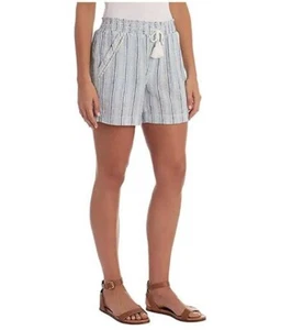 Briggs Women's Linen Blend Pull-On Shorts with Pockets and Drawstring (BLUE, S) - Picture 1 of 4