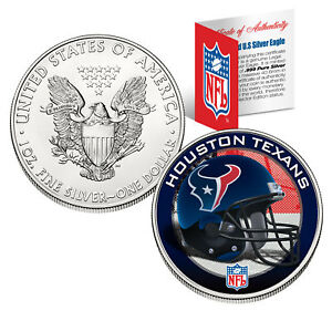 HOUSTON TEXANS 1 Oz American Silver Eagle $1 US Coin Colorized NFL LICENSED