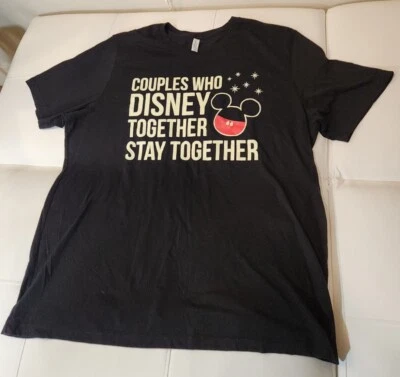 Camiseta Disney Para Hombres 2XL Parejas Que Disney Juntos Stay Together NEGRA Foto 1 de 4
