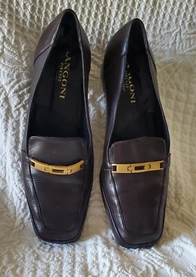 Mocasines de tacón marrón para mujer Rangoni Firenze hechos en Italia 8,5 B Foto 1 de 4