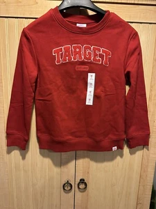 TARGET Red Wondershop Sweatshirt Kids Unisex, Viral, Fuzzy Letters M, 8 NWT - Picture 1 of 6