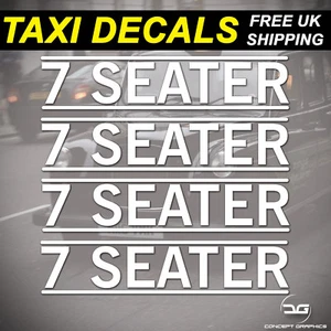 4x 7 Seater Taxi, Minicab, Private Car Hire Vinyl Decal Sticker Sign Notices - Picture 1 of 4