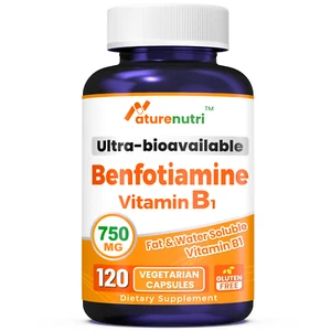 750mg Benfotiamine with Thiamine, Fat & Water Soluble Vitamin B1, Gluten Free - Picture 1 of 5