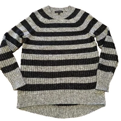 Свитер Banana Republic размер S шерстяная смесь серый черный мрамор в полоску итальянская пряжа - Изображение 1 из 4