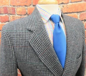40 R- VTG WALL STREET 100% WOOL SPORT COAT GLEN PLAID - Picture 1 of 6