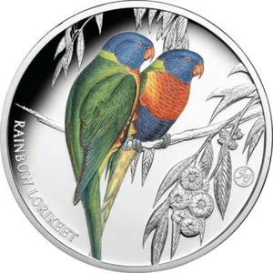2024 Niue Rainbow Lorikeet John Gould Birds of Australia 1oz 999 Silver Proof - Picture 1 of 1
