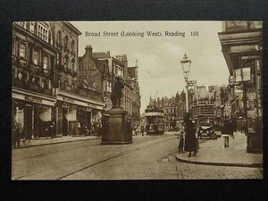 Postal de lectura de Berkshire Broad Street mirando al oeste de la década de 1920 - Imagen 1 de 2