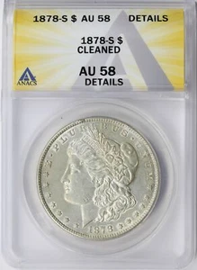 1878-S $1 Morgan Dollar ANACS AU58 Details Cleaned - Picture 1 of 4