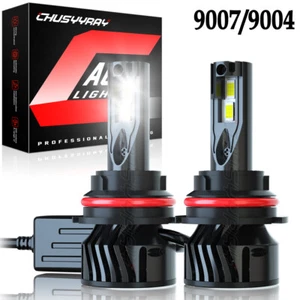 Pair 9007 HB5 LED Headlight Super Bright Bulbs Kit HIGH/LOW Beam 6500K White - Picture 1 of 11