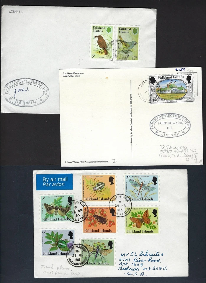 FALKLAND ISLANDS 1960 80 COLLECTION OF 10 COMMERCIALS & FDC VARIOUS FRANKINGS - Image 1 of 3