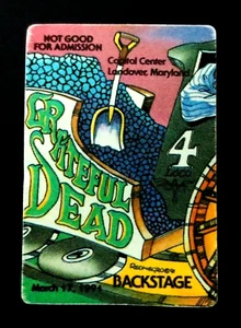 Grateful Dead Backstage Pass Puzzle Train Maryland 3/17/91 3/17/1991 St. Patrick - Picture 1 of 12