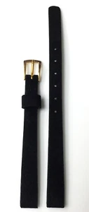 CORFAM 8MM REGULAR SIZE VINTAGE BLACK STRAP BAND GOLD TONE BUCKLE - Picture 1 of 1