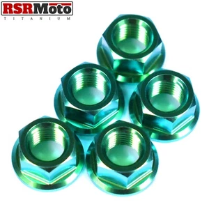 Kawasaki ZZR1400 ZX-14R Titanium Rear Sprocket Nuts, 2006-2019, Green - Picture 1 of 3
