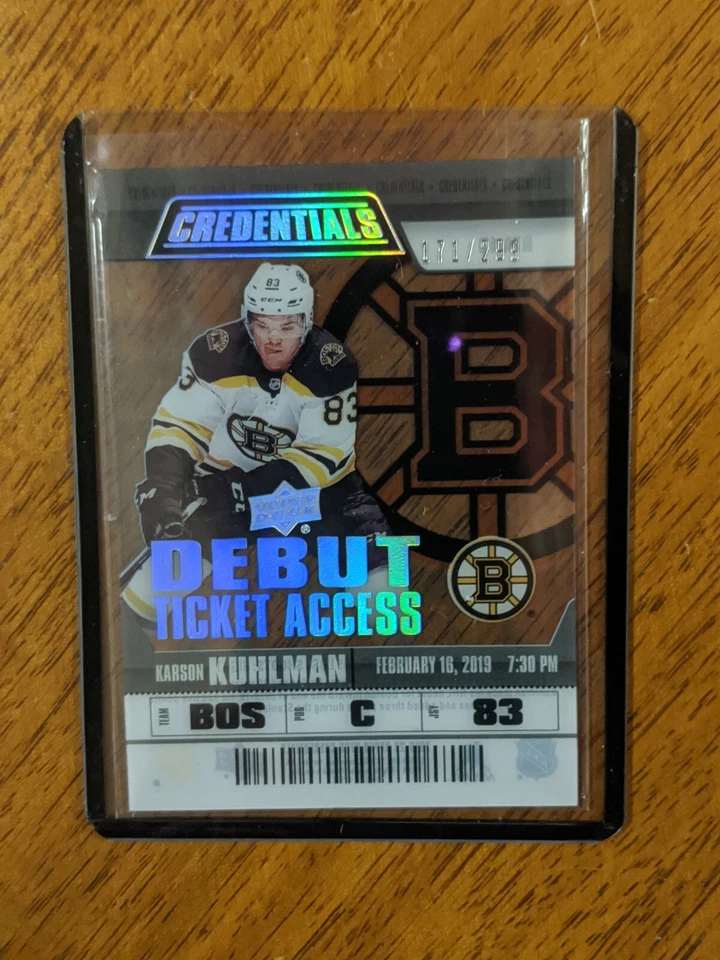 2019-20 UD Credentials Karson Kuhlman Debut Ticket Access Acetate RTA-13 171/299 - Image 1 of 2