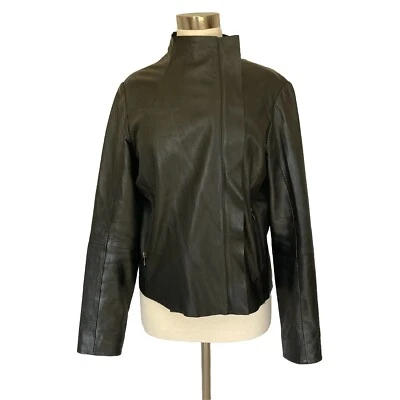 Bod & Christensen Women’s XL Leather Jacket Black Zip Moto runs small - Image 1 of 4