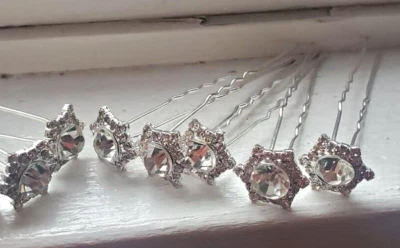 CraftbuddyUS 12 x CRHP5 15mm Cristal Hexágono Estrás Diamante Boda Novia Foto 1 de 3