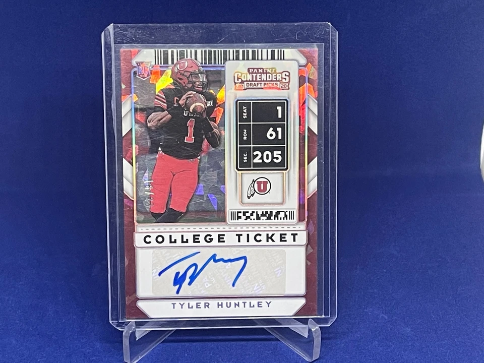 TYLER HUNTLEY 2020 PANINI CONTENDERS DP COLLEGE TKT CRACKED ICE AUTO RC #D 16/23 - Image 1 of 1