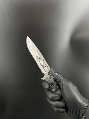 Outback Stonewash W/ Black G10 Composite Handles 'Alex Jones' Signed W/ Sheath - Image 1 of 4