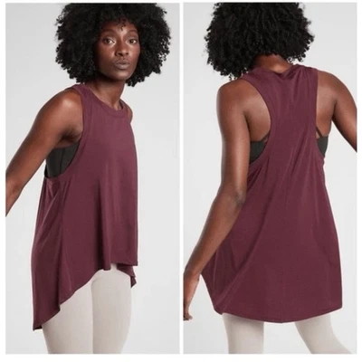 Regata ATHLETA Essence Relaxed Oversized Hi Low Racerback Vinho Borgonha Tamanho G - Imagem 1 de 4