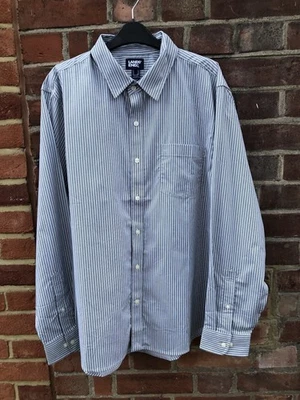 Mens LANDS END Shirt Size XL Excellent Condition Grey Pinstripes  - Image 1 of 4