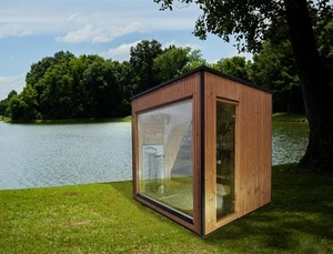Holzsauna Gartensauna Outdoor Sauna Moderne Panorama Außensauna - Bild 1 von 8