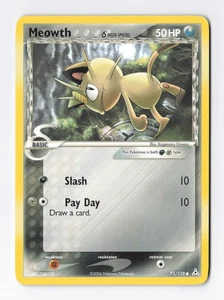 Meowth 71/110 Regular Delta Species Holon Phantoms Vintage Pokemon Card LP - Picture 1 of 3