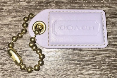 COACH Bolso Etiqueta Colgante Cuero Lila Púrpura Claro Etiqueta Dije Llavero Foto 1 de 3