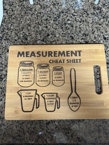 Laser Engraved Bamboo Cutting Board 12X9 In1/4 In Thick Kitchen Measurements - Picture 1 of 8