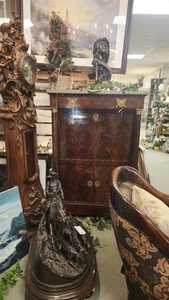 Antique Secretaire A Abattant, Desk,  French Empire Style, Mahogany, Gilt, 1800s - Picture 1 of 14