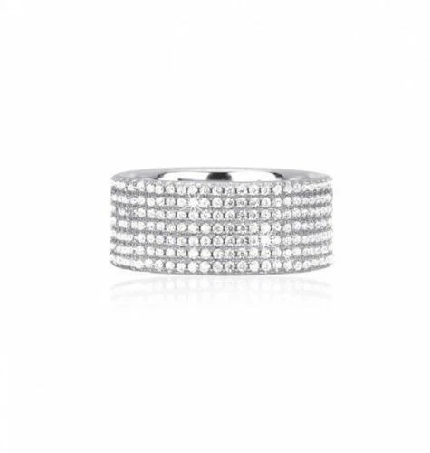 Anello Fascia Argento Zirconi Gioielli Mabina 523085 - Immagine 1 di 1