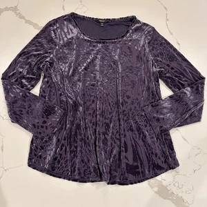 Simply Vera Wang Purple Burnout Velvet Top Plus Size XXL Fairygrunge Whimsygoth  - Picture 1 of 13