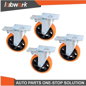 Labwork 4 Pack 5 Inch Heavy Duty Swivel Caster Wheels With Dual Locking - Picture 1 of 14
