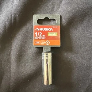 Husky 1/2" SAE Deep Socket 1/4" Drive 6 Point H4D6PDP12 - Picture 1 of 3