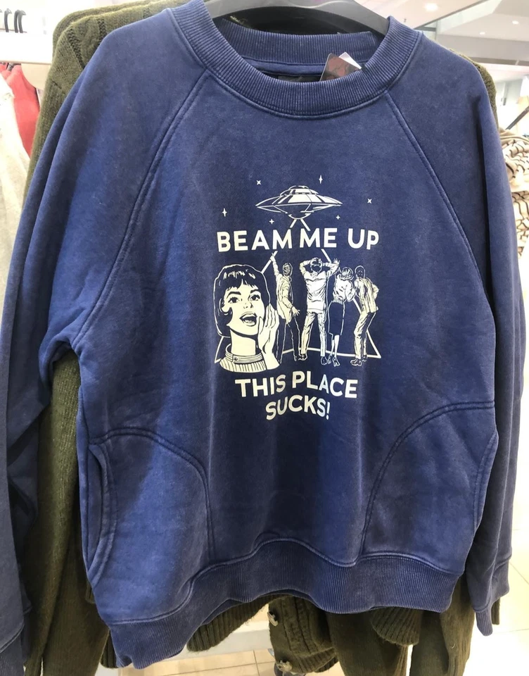 NETFLIX Stranger Things Beam Me Up Graphic Sweatshirt PRIMARK NEw Tag UK 2XS-2XL - Image 1 of 4