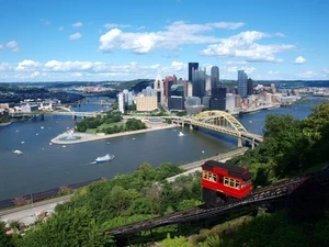 Duquesne Incline and Pgh 16" x 20" Color print 20" x 24" Double Mat by Rob Power - Picture 1 of 3