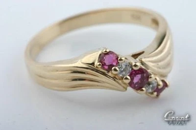 Rubin Kristall Ring in 8kt Karat 333 er Gelbgold Gr. 54 . - Bild 1 von 4