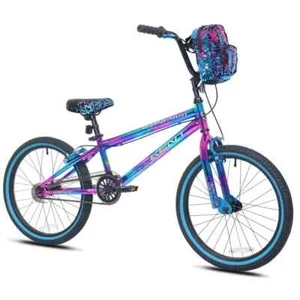 Girls' 2 Illusion BMX Bike 20" Wheels and Steel Frame Comfort Ride, Blue Purple - Picture 1 of 6