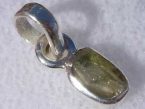 3.911 carats MOLDAVITE .925 silver Pendant about 15mm for necklace with a COA - Picture 1 of 1
