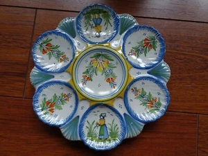 PLATO FRANCÉS VINTAGE OSTRA LOZA HR QUIMPER circa 1900' - Imagen 1 de 11
